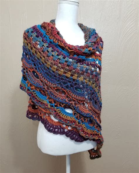 Boho Shawl Handmade Crochet Shawl Wrap Shawl Triangle Etsy Boho Shawl Crochet Shawls