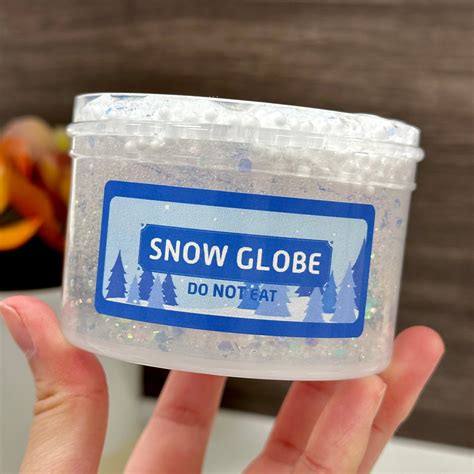 Snow Globe Snow Globe Unscented Mini Floam Clear Slime By Fuwaslimes