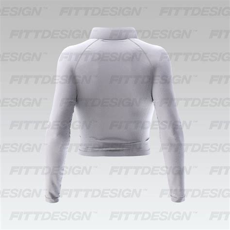 Ladies Cadet Collar Quarter Zip Long Sleeve Crop Top Smart Mockup