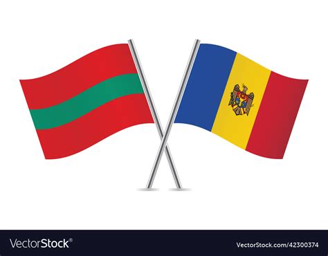 Transnistria and moldova crossed flags Royalty Free Vector