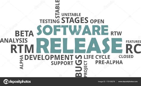 Word Cloud Software Release Stock Vector Masterart