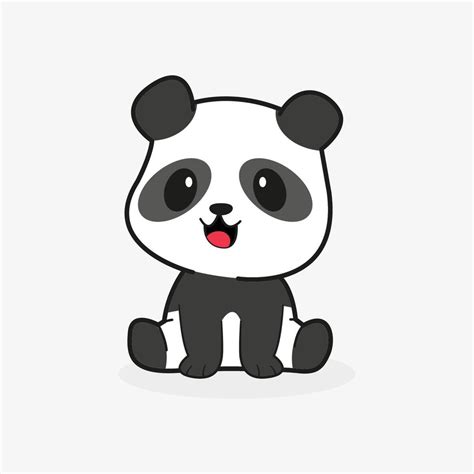 lindo bebé panda sentarse dibujos animados vector icono ilustración