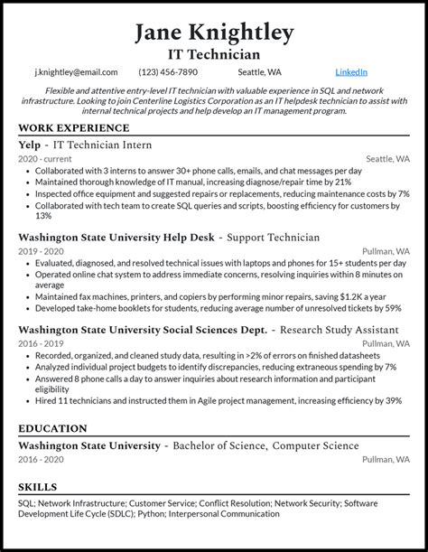 3 Entry Level IT Resume Examples Proven To Work In 2024