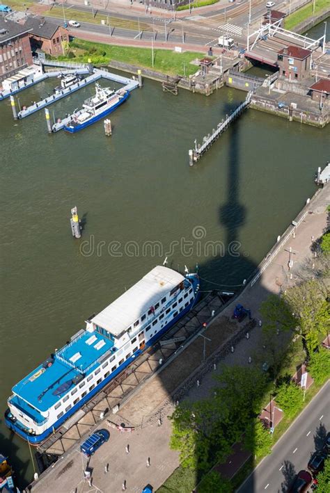 Water Police Port Aerial View With The Shadow Of Euromast Tower In