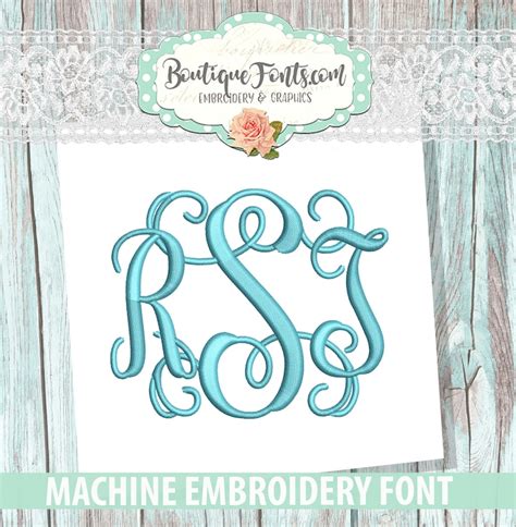 Interlocking Monogram Embroidery Font Set Instant Download Etsy