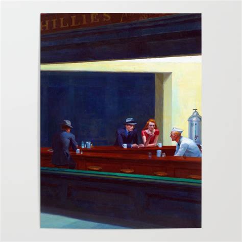 Shop Art Online Edward Hopper Nighthawks Poster Oil On Canvas Canvas