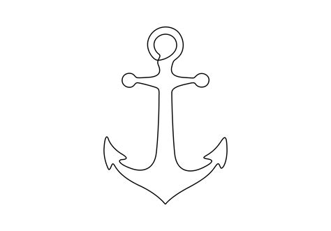 Ship anchor in continuous one line drawing digital illustration 48304518 Vector Art at Vecteezy