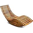 Deuba Sun Lounger Wooden Ergonomic Fsc Certified Acacia Wood Rocking