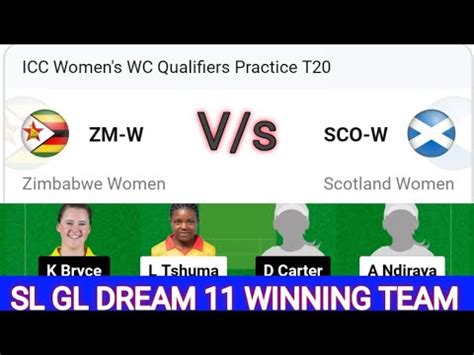 ZM W Vs SCO W DREAM11 PREDICTION Zm W Vs Sco W Dream11 Team ZM W VS