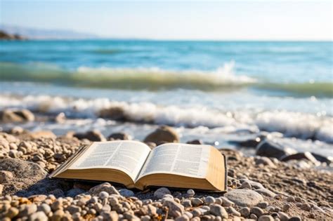 Premium Ai Image Bible On Beach With Room For Text