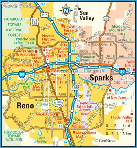 Reno Map - TravelsFinders.Com