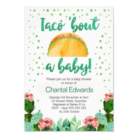 Taco Bout A Baby Fiesta Baby Shower Invitation Zazzle Fiesta Baby