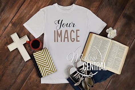 Religious Bible Christian T Shirt Apparel Shirt Mockup 