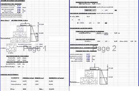 Cálculo De Gaviones En Cálculo Estructural Planillas De Cálculo En Planospara