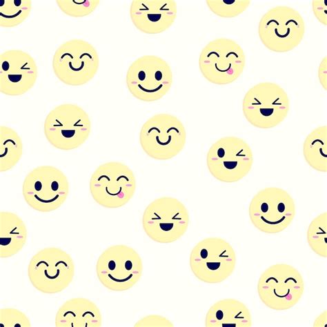 Premium Vector | Seamless pattern smiley faces cute background. yellow ...