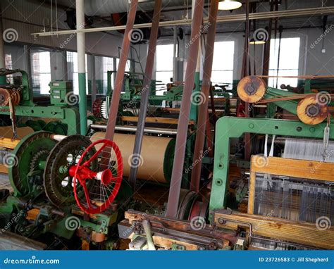 Industry: Historic Cotton Mill Machines Stock Image - Image of ...