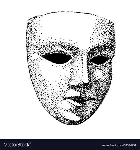 Theater Mask Tattoo Hypocrite Face Actor Vector Image