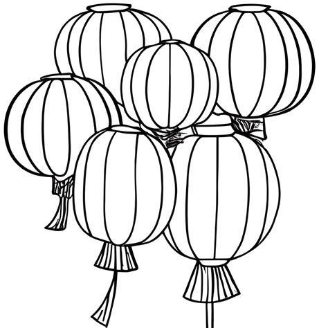 Chinese Lantern Coloring Page Set Of 5 · Creative Fabrica