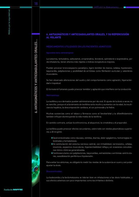 PDF Antiasmáticos anticoagulantes y conducción Fundación MAPFRE