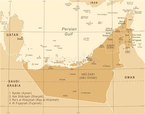 Mapa De United Arab Emirates Ejemplo Del Vector Stock De Ilustraci N