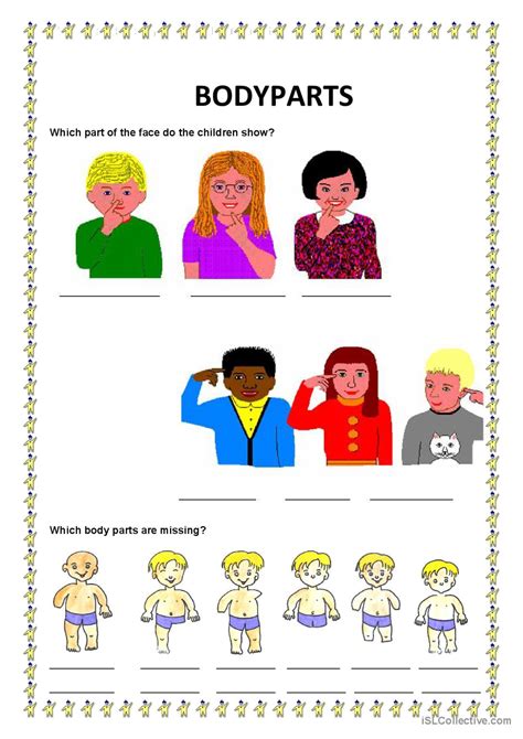 Body Parts English Esl Worksheets Pdf And Doc