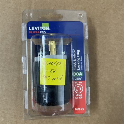 Leviton 30 250 Volt Locking Plug Black And White EBay