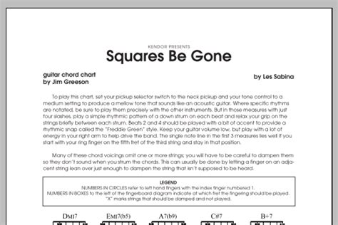 Squares Be Gone Guitar Sheet Music Les Sabina Jazz Ensemble