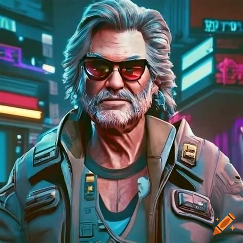 Kurt Russell As A Character In Cyberpunk 2077 On Craiyon