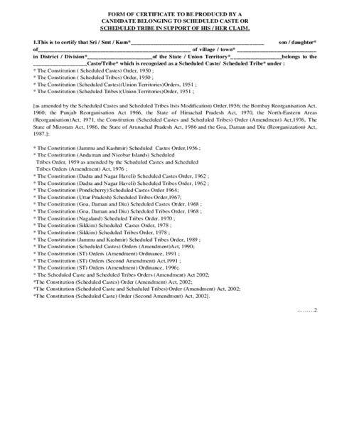 Fillable Online Form Of Certificate To Be Produced By A Candidate