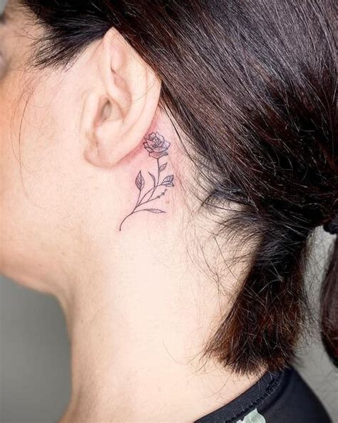 The Meaning Behind Rose Tattoo Behind Ear Designs