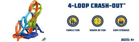 Amazon Hot Wheels Track Set With Loops Way Crash Zone