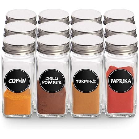 Herb And Spice Jar Labels Stickers Clear Transparent With Black Or