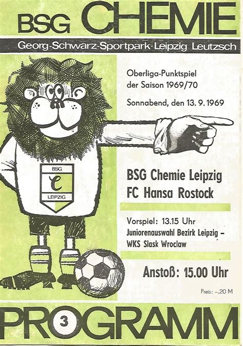 Bsg Chemie Leipzig Fc Hansa Rostock Ddr Oberliga Ebay