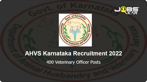 Ahvs Karnataka Recruitment Apply Online For Veterinary