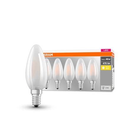 Osram Candle Led Bulb E14 4 W 2 700 K 470 Lm 5x Uk