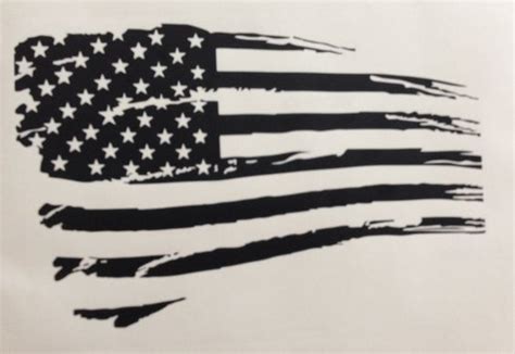 Tattered American Flag Black And White Rustic American Flag Tattoo