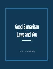 Understanding Good Samaritan Laws Liability In Emergency Course Hero