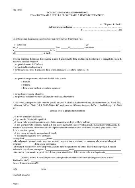 Messa A Disposizione Modulo Modulo Messa A Disposizione 2020 Filmisfine