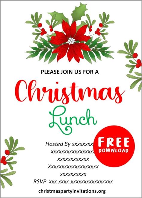 Christmas Lunch Invitation Template