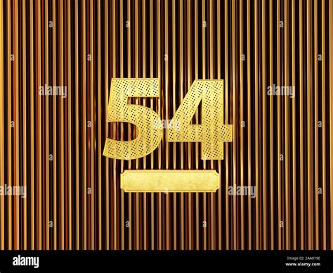 number 54 (number fifty-four) perforated with small holes on the metal