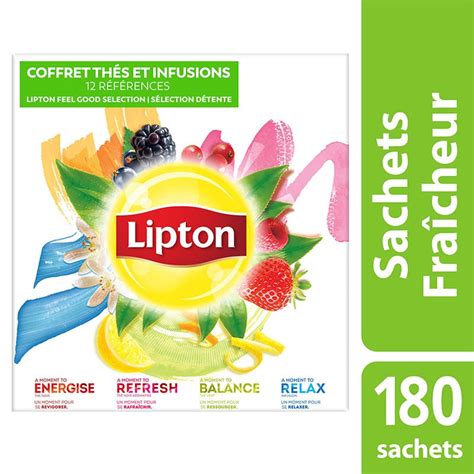 Coffret de Thés et Infusions Lipton 12 parfums 180 sachets