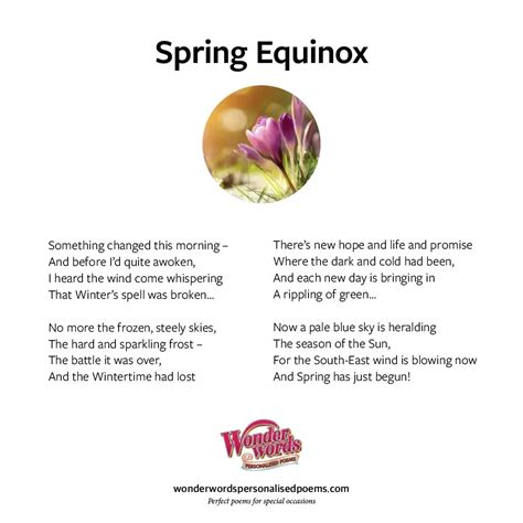 Spring Equinox - Wonderwords Personalised Poems