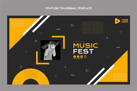 Free Vector Flat Design Music Festival Youtube Channel Art