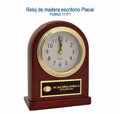 Reloj de madera escritorio placal Publimarkca Artículos Promocionales