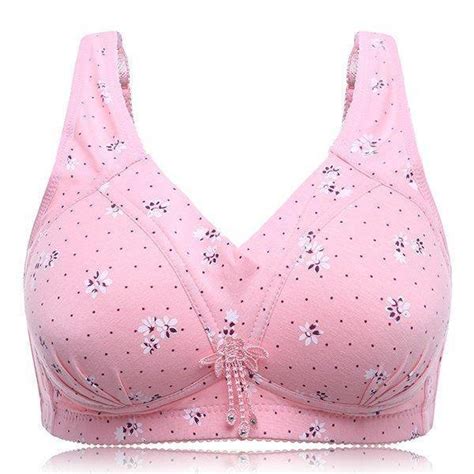 Floral Printed Cotton Massage Wireless Push Up Busty Bras Anniecloth