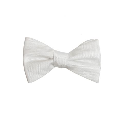 Solid White Bow Tie (Self-tie) (Wall Street) - SprezzaBox