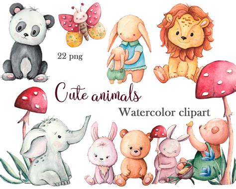 Cute Animals Clipart Forest Animals Clipart Woodland Animals - Etsy