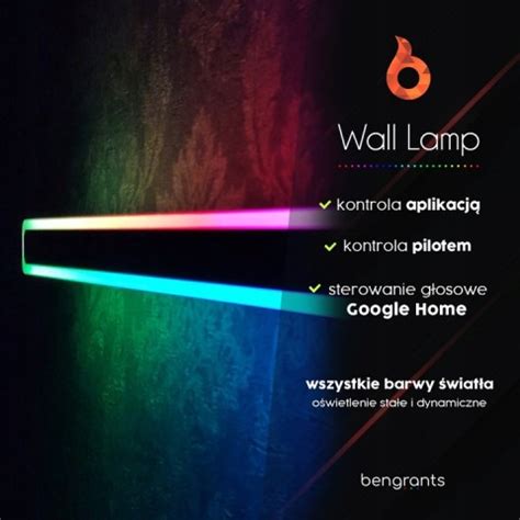 Lampa Ścienna Kinkiet Smart Wifi Rgb 60Cm Bengrants