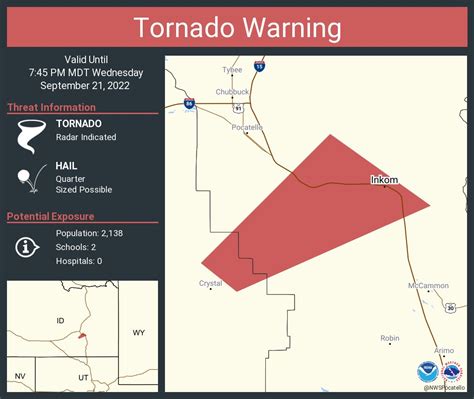 NWS Tornado on Twitter: "Tornado Warning including Inkom ID until 7:45 ...