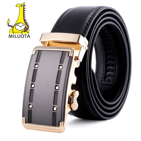 Miluota Famous Brand Belt Men Top Quality Genuine Luxury Leather